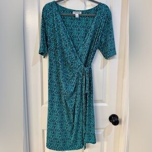 Motherhood Maternity Teal Geometric Dress L